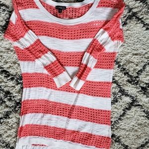 Coral White Express Mesh Top